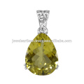 Beautiful Lemon Quartz Gemstone 925 Sterling Silver Pendant Jewelry